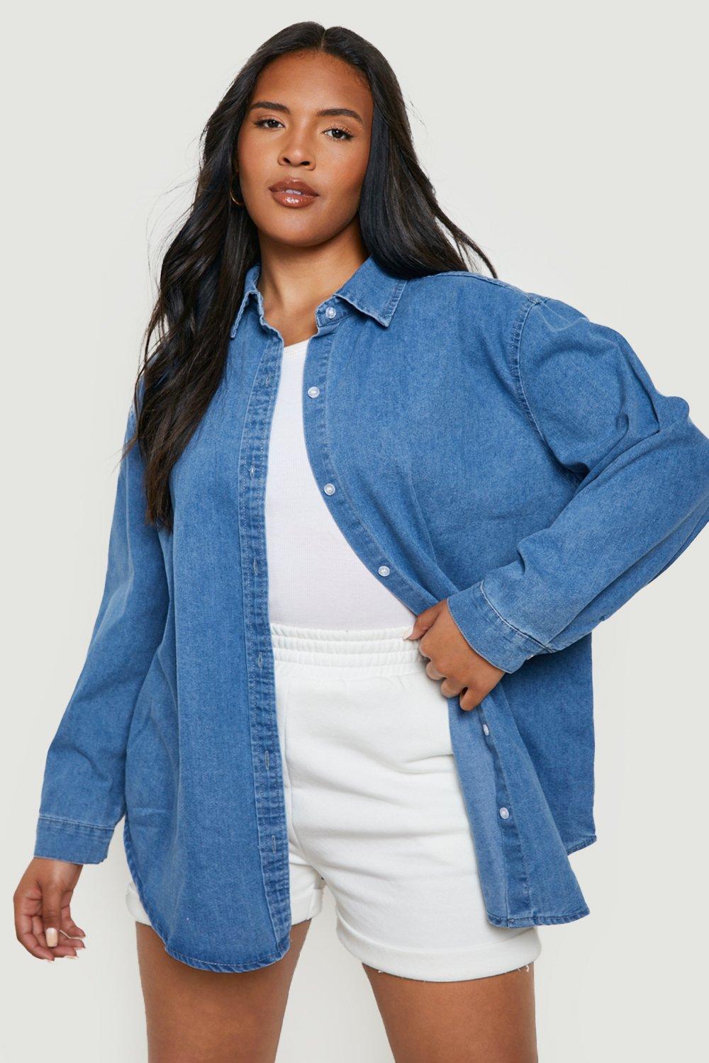 Denim button hot sale down shirt